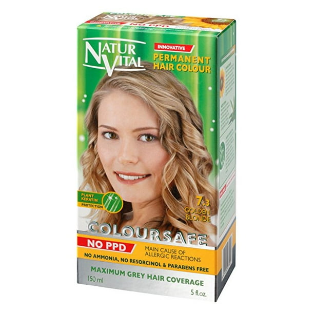 Natur Vital Permanent Hair Dye, Permanent Hair Color. Coloursafe, No Ammonia ,PPD, Resorcinol or Parabens (~ Golden Blonde) Natur Vital Permanent Hair Dye, Permanent Hair Color. Coloursafe, No Ammonia ,PPD, Resorcinol or Parabens (~ Golden Blonde)
