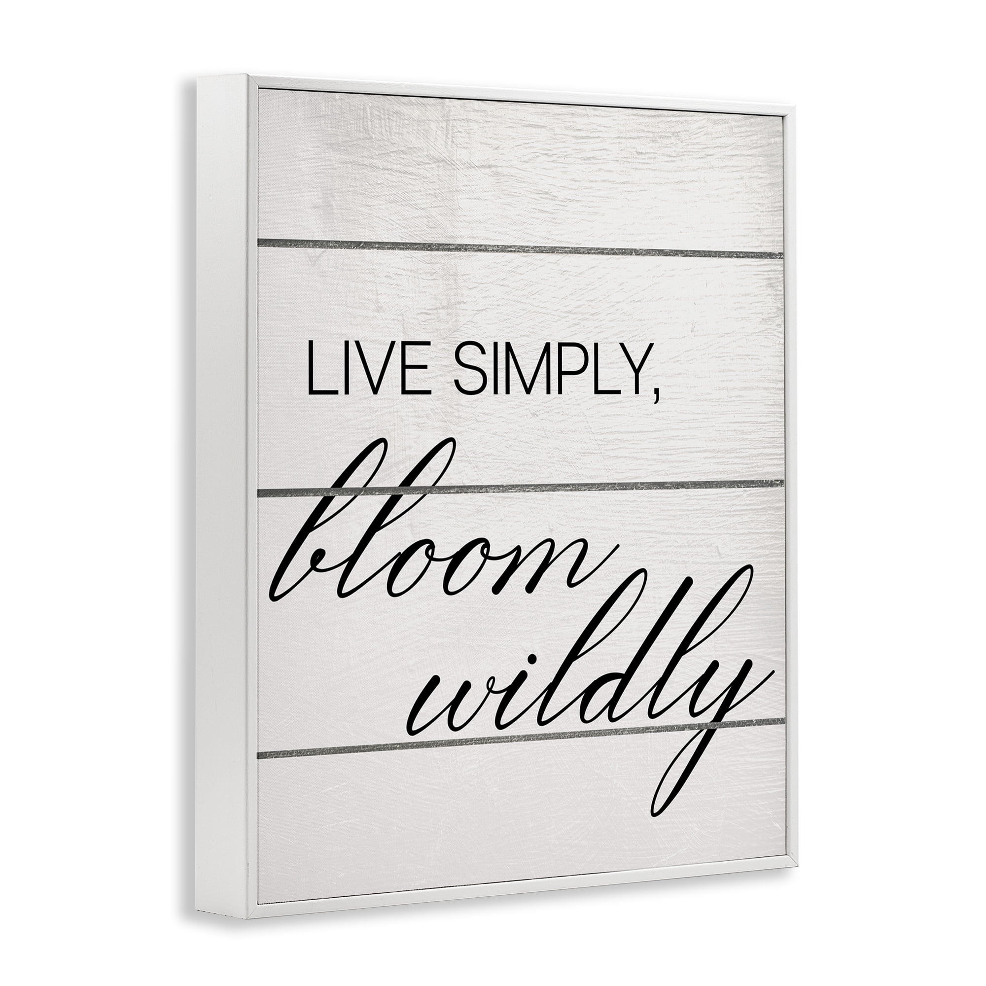 Stupell Industries Bloom Wildly Phrase Typography Painting White Framed Art Print Wall Art, 24 x 30