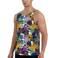 thumbnail image 2 of Fotbe Retro Panther Pattern Men's Quick Dry Workout Tank Top Gym Muscle Tee Fitness Bodybuilding Sleeveless T Shirt Breathable Workout Shirt-Medium, 2 of 9