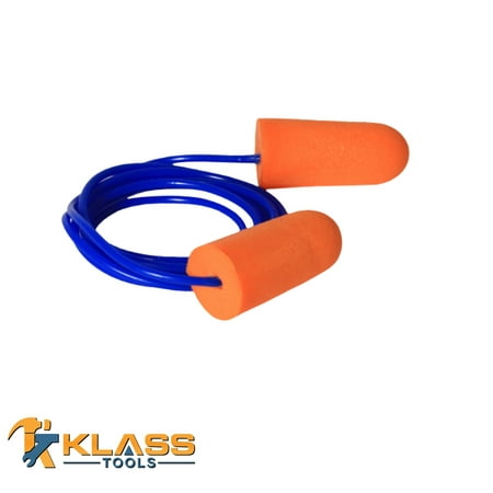 Orange Disposable Earplugs with Blue Cord (Ear plugs) (Pack of