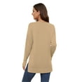 thumbnail image 4 of Uvplove V Neck Sweaters for Women Lightweight Knit Pullover Sweater,US Size S-2XL In Khaki, 4 of 12