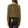 thumbnail image 3 of INSPIRE CHIC Women's Sparkle Long Sleeve Draped Collar Cropped Cardigan L Gold, 3 of 7