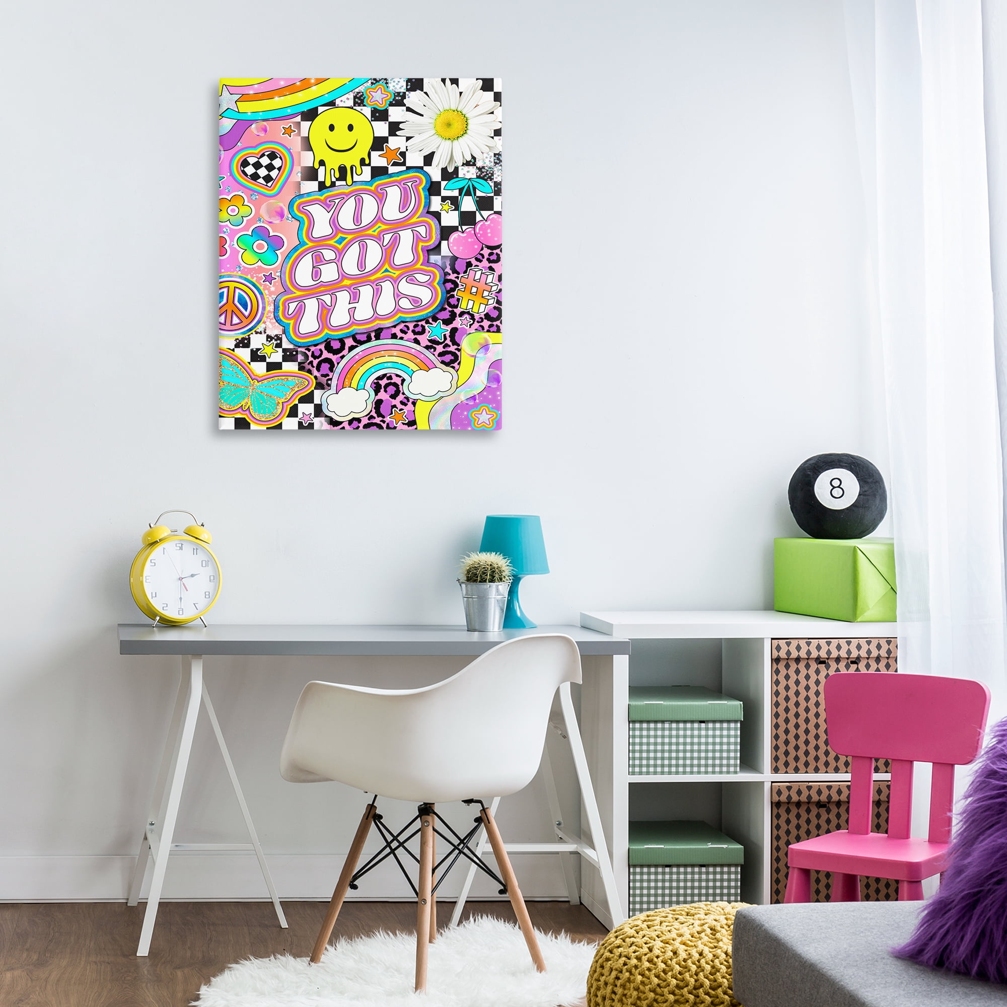 Stupell Industries Groovy You Got This Collage Abstract Painting Wrapped Canvas Art Print Wall Art, 30 x 40