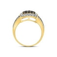 thumbnail image 4 of FB Jewels 10kt Yellow Gold Womens Round Brown Diamond Square Cluster Ring 1/2 Cttw, 4 of 4