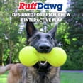 thumbnail image 5 of Ruff Dawg Big Dawg Barbell XL Yellow – Heavy-Duty Solid Rubber Dog Chew Toy for Medium to Large Dogs 40 lbs & Up – Floats & Bounces – Made in USA, 5 of 7