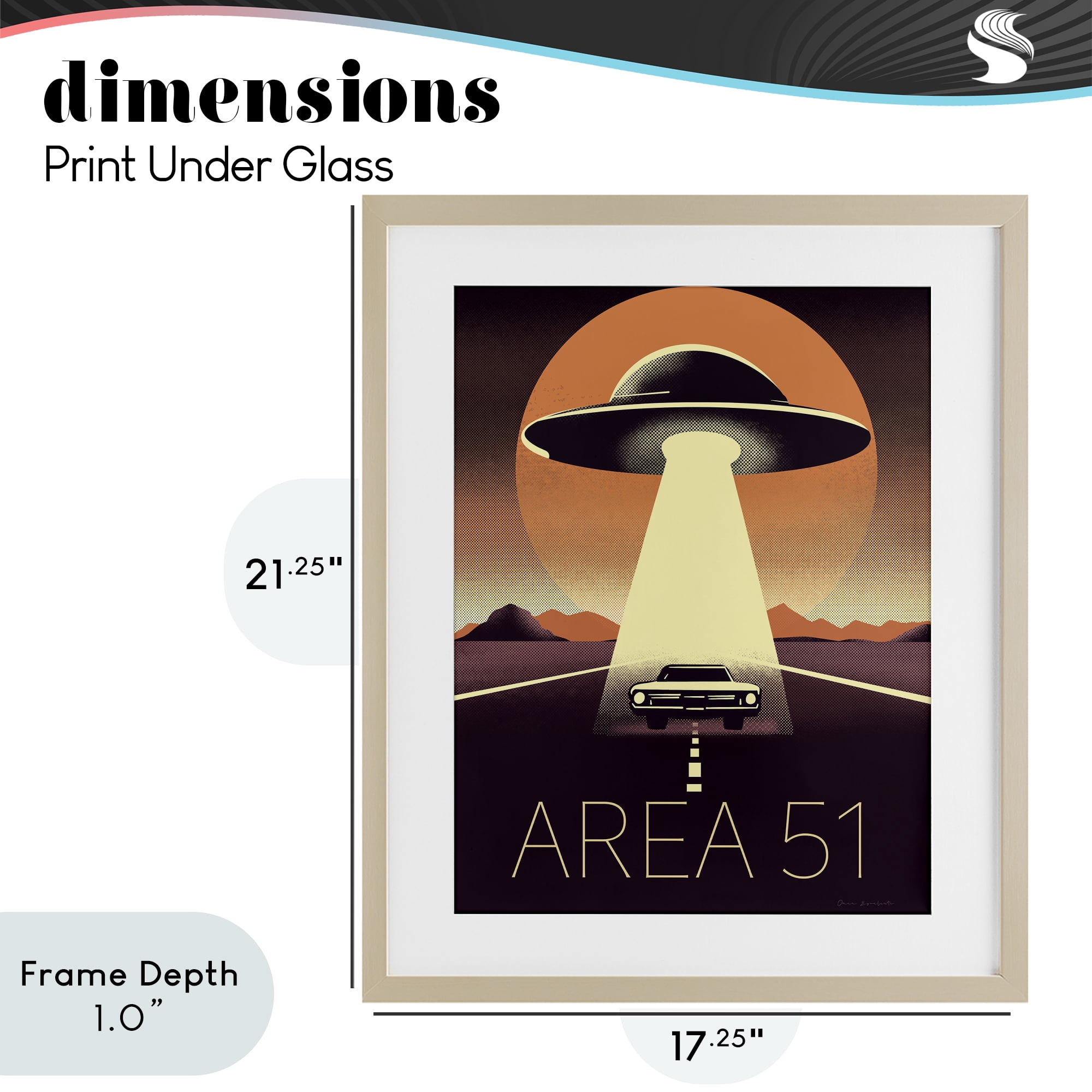 Stupell Industries Abduction On The Road Birch Framed Print Under Glass, design by Omar Escalante