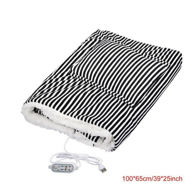 Oefntac Heated Blanket USB Heating Blanket,Three Speed Temp,Office Striped,Flannel Fabric,Soft and Comfortable,Warm Knee Pad,Winter Bedding