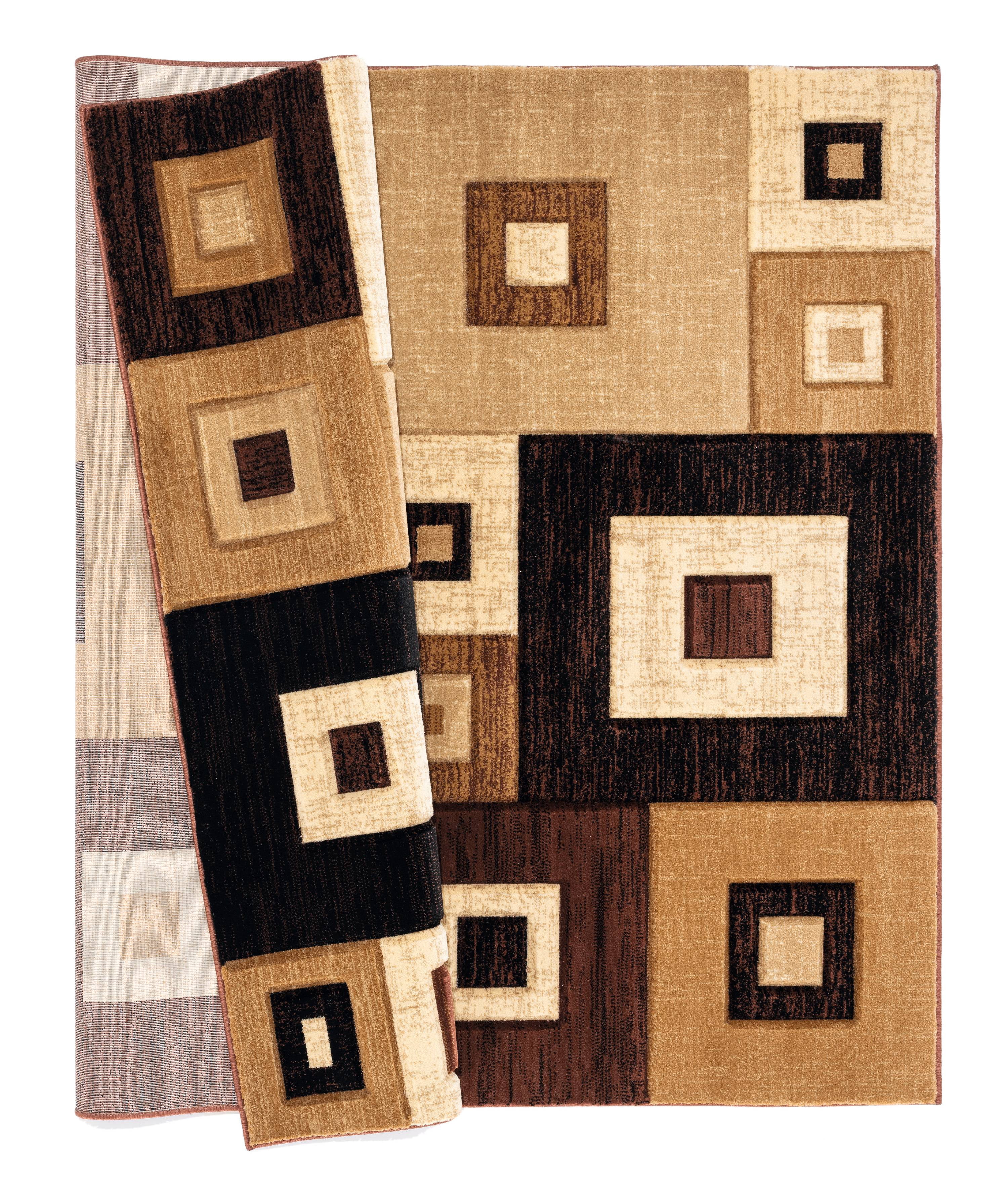 United Weavers Drachma Benson Modern Geometric Area Rug, Brown, 5'3" x 7'6"