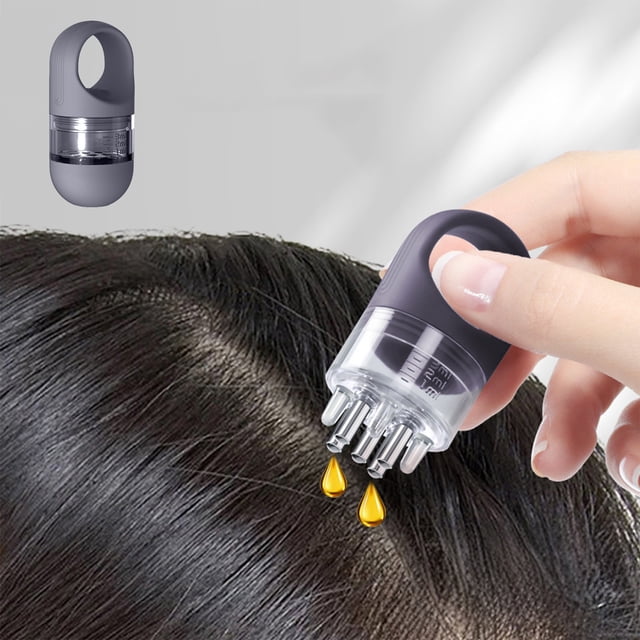 EGNMCR Small Scalp Applicator Head Oil Rollerball Massage Comb Oil Scalp Head Fluid Brush Electric Massager