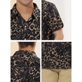 thumbnail image 6 of Lars Amadeus Men's Leopard Print Short Sleeve Vintage Animal Cheetah Print Shirt, 6 of 6