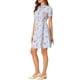 thumbnail image 4 of Vestidos vintage de flores con cuello Peter Pan de INSPIRE CHIC para mujer, azul S, 4 of 5
