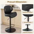 thumbnail image 4 of Hawsaiy Swivel Bar Stools Set of 2, Adjustable Height Faux Leather Bar Stools with Back, Double-Layer Upholstered Counter Height Bar Chairs for Kitchen Island, Black, 4 of 10