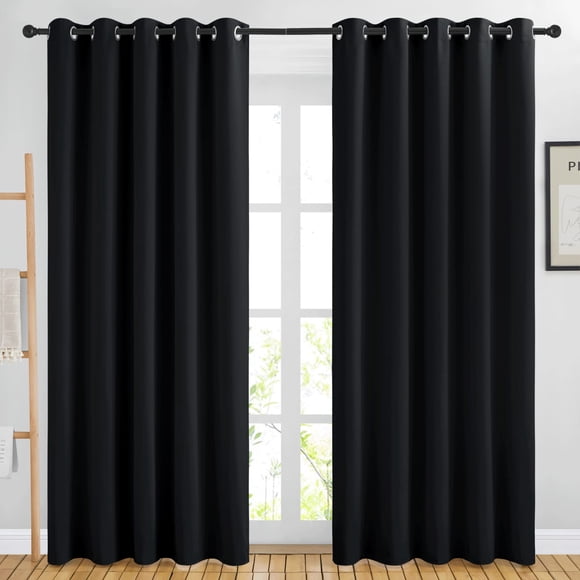 Cortinas opacas NICETOWN para sala de estar, 66 x 80 pulgadas, color negro, 2P