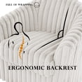thumbnail image 3 of DREAMSIDEA Swivel Curved Accent Chair Set of 2, Faux Fur Swivel Chair for Living Room Gentle Swivel Barrel Sofa Chair,Ivory, 3 of 7