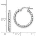 thumbnail image 2 of White Sterling Silver Earring Hoop Beaded Women'S 21 mm, 2 of 2