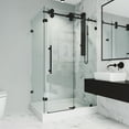 thumbnail image 2 of VIGO Winslow 36 in. L x 48 in. W x 79 in. H Frameless Sliding Rectangle Shower Enclosure Kit in Matte Black with Clear Glass, 2 of 11
