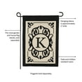 thumbnail image 3 of Evergreen Flag Cambridge Chic Letter K Monogram Applique Garden Flag - 12.5" Wide x 18" High, 3 of 5