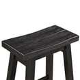 thumbnail image 6 of Amber 24 Inch Counter Stool, Ergonomic Saddle Seats, Charcoal Black Wood, 6 of 7