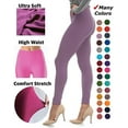 thumbnail image 2 of LMB Lush Moda Women's Leggings Basic Polyester - Extra Buttery Soft with Slimming Fit for Casual Wear, Lounging, Yoga, Exercise and Layering - Many Colors (One Size fits Most (XS - XL), Cali Lily), 2 of 3