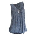 thumbnail image 3 of Women Boho Floral Tank Tops V Neck Strappy Tops Summer Casual Sleeveless Loose Shirts Tunic Top Blouses, 3 of 4
