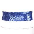 thumbnail image 6 of HULIJA Womens Shiny Sequin Elastic Girdle Belt Wide Decorative Dress Belt with Hemispheric Fastener Blue One Size, 6 of 7