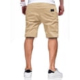 thumbnail image 4 of Nestiefly Men's Casual Shorts Cotton Linen Elastic Waist Drawstring Shorts Lightweight Summer Beach Shorts with Pockets Khaki 3XL, 4 of 9