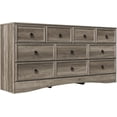 thumbnail image 5 of VVFLU Farmhouse 10 Drawers Dresser for Bedroom,Gray Dresser Chest of Drawers, Wood Storage Dressers with Deep Drawers, Wide Modern Dressers & TV Stand for Living Room, Closet, Hallway, 5 of 7