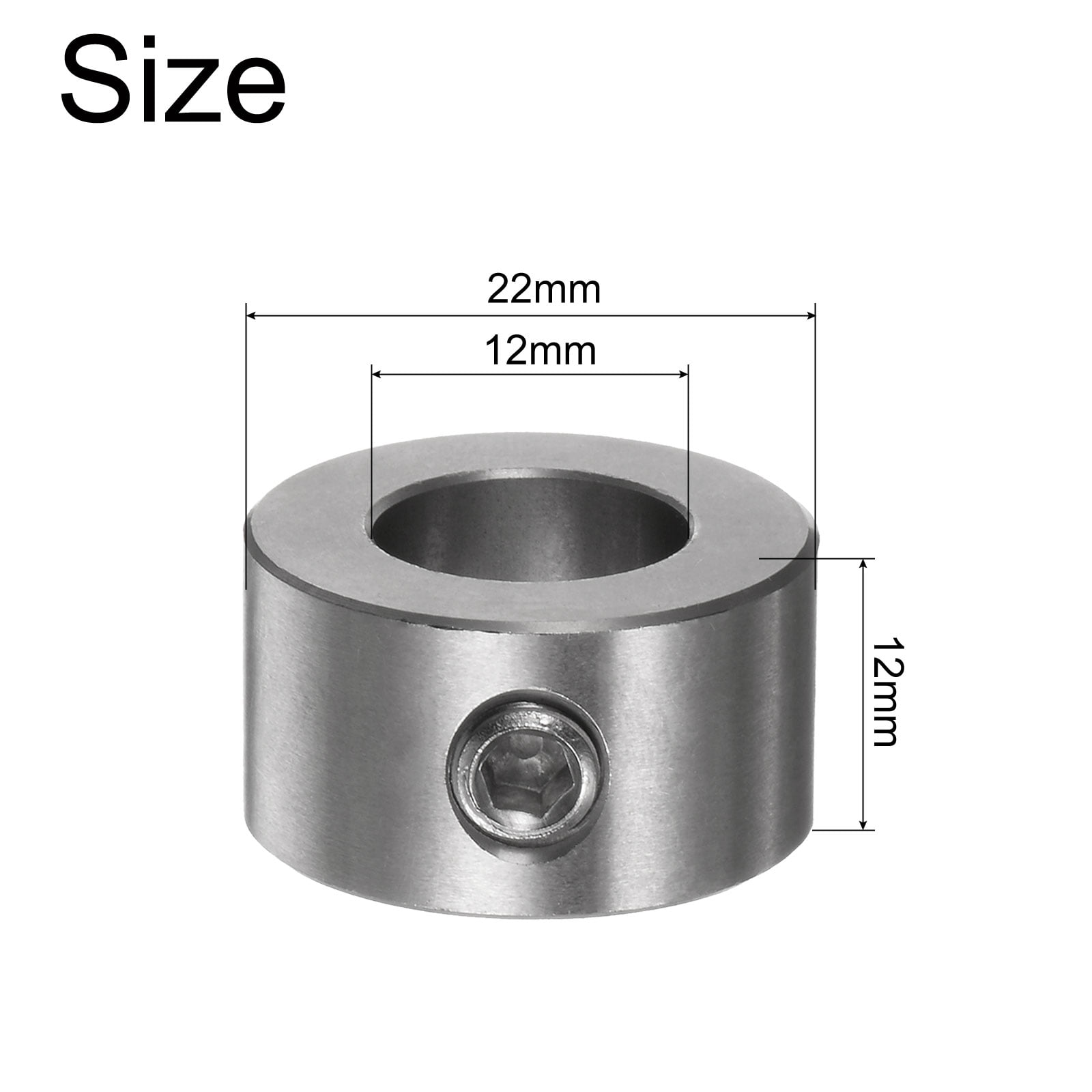 12Pack Set Screw Shaft Collars 12mm ID Gear Stopper Wheel Collar with Hex Wrench