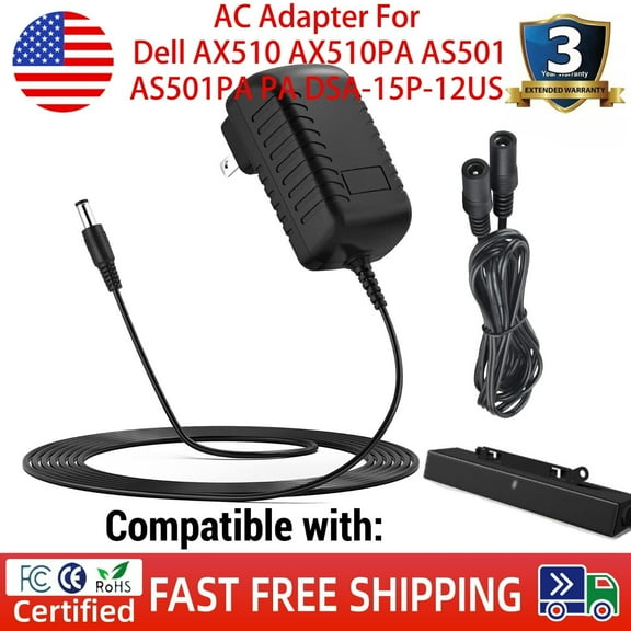 AC Adapter For Dell AX510 AX510PA AS501 AS501PA PA DSA-15P-12US  12V 1A Speakers