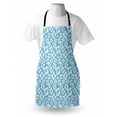 thumbnail image 4 of Jasmine Apron, Various Size Petal Motifs Situated on Silhouette Background Irregularly, Unisex Kitchen Bib with Adjustable Neck for Cooking Gardening, Adult Size, Pale Blue and White, by Ambesonne, 4 of 4