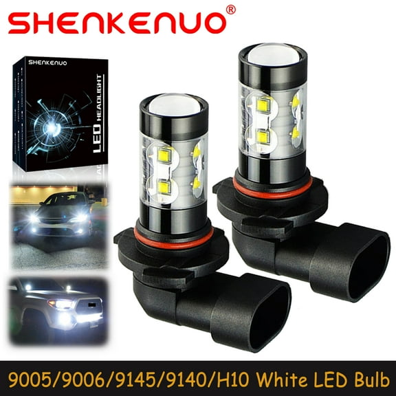 SHENKENUO For Ford F150 F250 F350 Super Duty - LED Fog Lights Bulbs Lamp,9005/9006/9140/9145/H10,6000K White,Pack of 2,C01