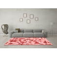 thumbnail image 3 of Ahgly Company Machine Washable Indoor Square Abstract Red Modern Area Rugs, 5' Square, 3 of 4