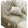 thumbnail image 3 of Chunky Knit Pom Pom Design Solid Color Decorative Throw Pillow - 2 Colors (Brown, 16"x16" Pillow Case+Insert), 3 of 3