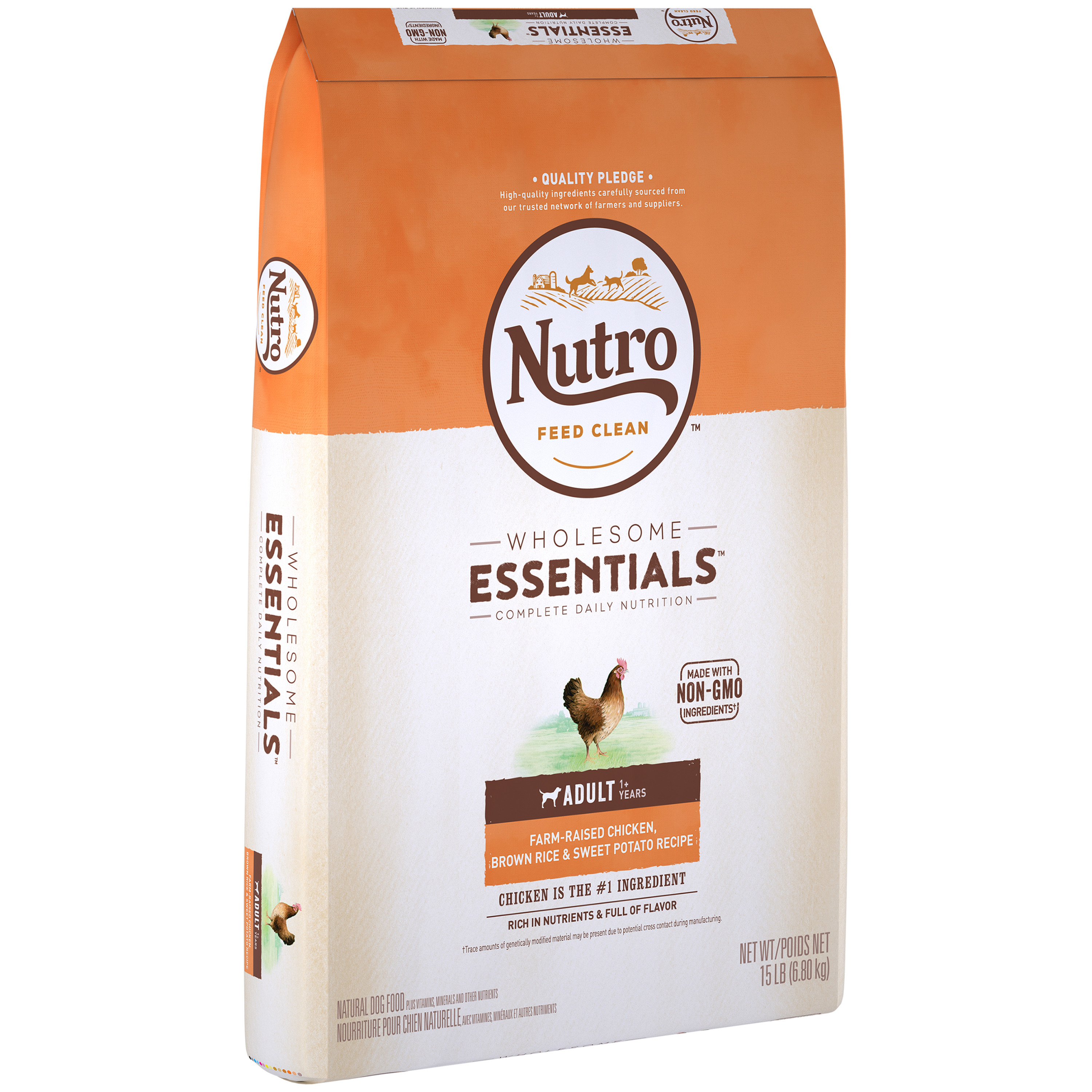 NUTRO WHOLESOME ESSENTIALS Adult Natural Dry Dog Food, Farm-Raised ...