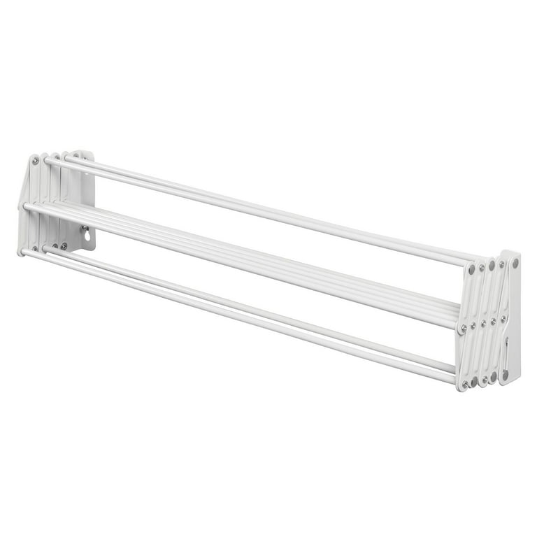 Metal Wall Mount Expandable Retractable Clothes Air Drying Rack Garments  for Laundry Room, Bathroom, Utility Area
