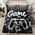 thumbnail image 2 of Erosebridal Black Gamepads Sheet Set Twin,Geometric Plaid Bedding Sets Twin Size,Video Game Twin Sheet Sets,Microfiber Gamer Room Decorative,3pcs, 2 of 7