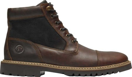 Rockport MARSHALL Mens Lace up Stylish Durable Leather Rugged Boots Saddle Brown