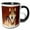 Black/White, variant on 3drose, Serious Pose of Brown Wolf, 11oz Two-tone Red Mug