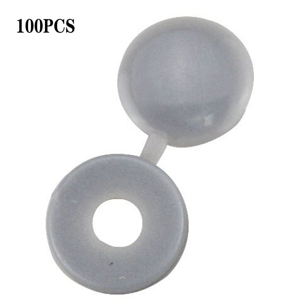 100Pcs Plastic Self-Tapping Screw Cap Covers Button Hinge Furniture Snap Caps 