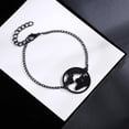 thumbnail image 2 of Pulsera de mujer con colgante redondo vintage y cadena ajustable - Elegante joyería negra 5 piezas, 2 of 8
