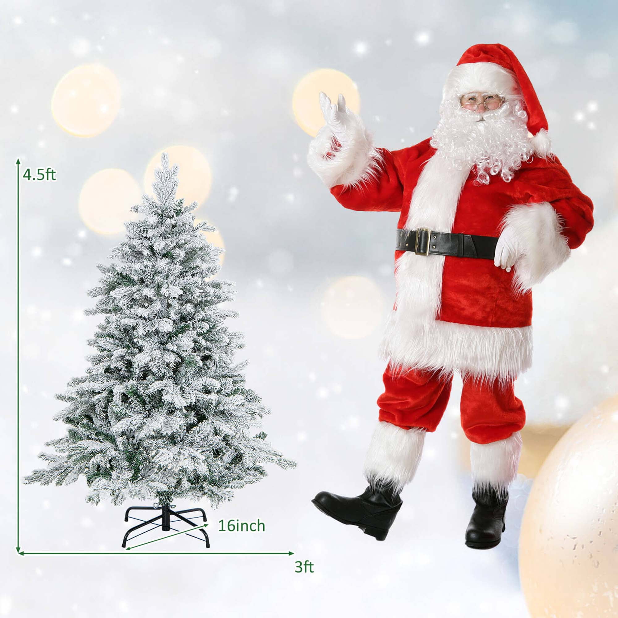 Costway 6 FT Pre-Lit Xmas Tree - Radiant & Artificial, 260 LED