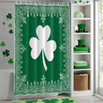 thumbnail image 4 of Shower Curtain, Retro St. Patrick's Day Celtic Knots Shamrock Leaves Waterproof Shower Curtain Set with Hooks for Bathroom Showers,Stalls and Bathtubs,36x72In Green, 4 of 9