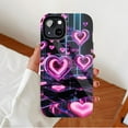thumbnail image 2 of Neon Heart Cyberpunk Style Phone Case for iPhone 11/12/13/14/15/16 Pro Max Plus, Trendy Valentine's Day Gift for Teens Adults Who Love Futuristic Aesthetic, 2 of 9