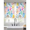 thumbnail image 2 of Easter Sheer Curtains 45 Inch Length 2 Panels Set Window Treatments, Spring Country Colorful Eggs Flower Leaf Plant Rod Pocket Semi Curtains for Living Room/Bedroom/Kitchen Décor, 104"W x 45"L, 2 of 7