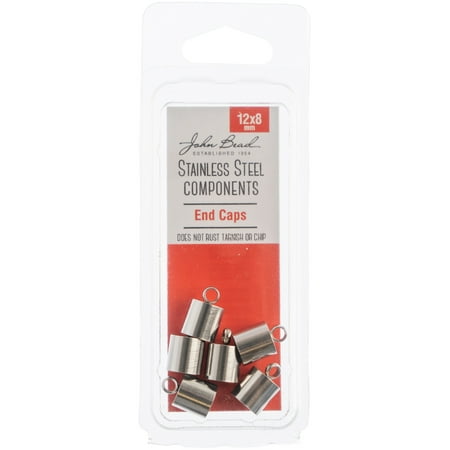 Stainless Steel End Cap 6/Pkg-12x8mm