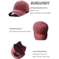 thumbnail image 4 of Gorra de béisbol unisex vintage lavada desgastada sarga ajustable sombrero rojo vino original clásico de perfil bajo sombreros de algodón sin construir, 4 of 5