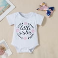 thumbnail image 2 of Dooleck Little Sister Baby Clothes Letter Bodysuit Ruffle Bloomers Shorts Outfit Set, 2 of 7