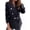 Black, variant on Womens Casual Blazer Jacket Double Breasted Long Sleeve Work Office Blazer Lapel Open Front Jacket Coat White XL