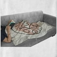 thumbnail image 6 of Kiss Me Soft Flannel Fleece Throw Blanket, Hand Lettering Love Words with Butterflies and Lipstick Stain Motif, Cozy Plush for Indoor and Outdoor Use, 60" x 80", Pale Pink Ivory Black, by Ambesonne, 6 of 6