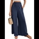 thumbnail image 2 of Pantalones Palazzo de para Mujer, de Pierna , Estilo Bohemio, de Cintura Alta, Informales, para Estar en Casa, para Vacaciones en la Playa. Azul Marino M, 2 of 10